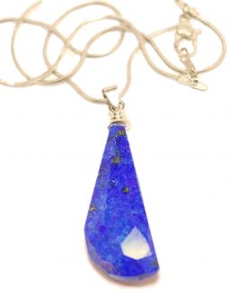 long Drop Necklace of Lapis Lazuli Stone