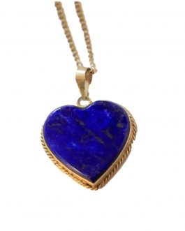 Heart Shaped Pendent of Lapis Lazuli Stone for Women