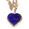 Heart Shaped pendent of Lapis Lazuli Stone with Silver metal