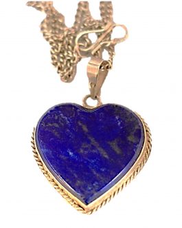 Heart Shaped Pendent of Lapis Lazuli Stone for Women