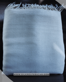 Pashmina Shawl, Woolen Plain and White Pashmina