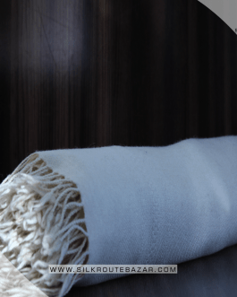 Pashmina Shawl, Woolen Plain and White Pashmina