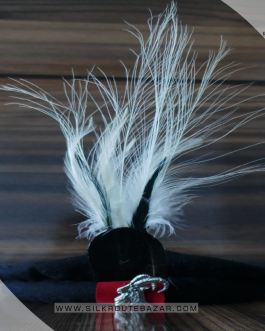 Premium Black Gilgiti cap with Himalian Ibex , Gilgiti Ibex Cap