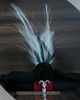 Premium Black Gilgiti cap with Himalian Ibex , Gilgiti Ibex Cap