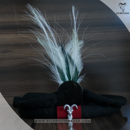 Black Gilgiti Cap with markhor plate