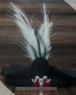 Premium Black Gilgiti cap with Ramapoi, Gilgiti Ruesh ( Marco Polo Sheep) Cap