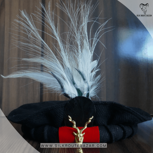 Chitrali Balck Cap with markhor plate