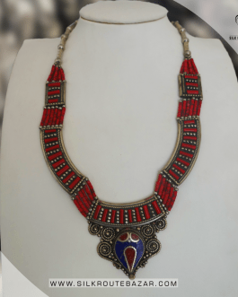Handmade Lapis Lazuli and Marjan Necklace