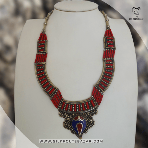Handmade Lapis Lazuli and Marjan Necklace