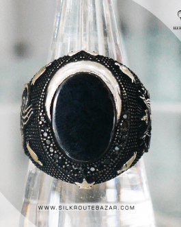 Turkey Black Aqeeq ring – Pure Sliver Ring