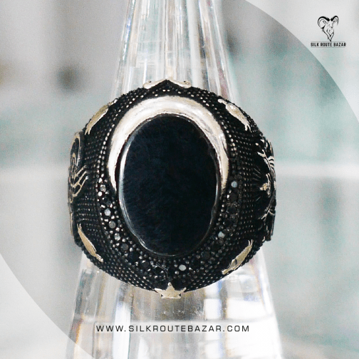 Turkey Black Aqeeq Ring