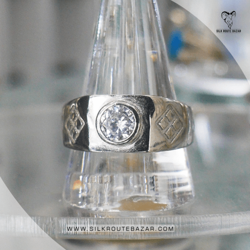 Diamond cut Zircon Ring