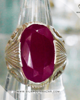 Heated Ruby- Sliver Ring for Men