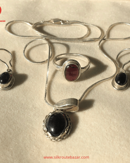 Garnet Stone Jewelry Set, Precious Jewelry set of Diamar Garnet Stone