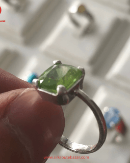 Peridot Stone Ring, Real Kohistan Peridot