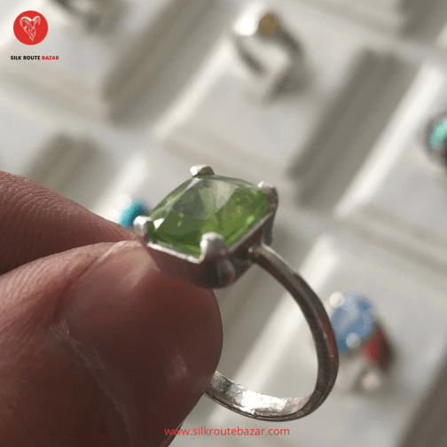 Real peridot Stone Ring