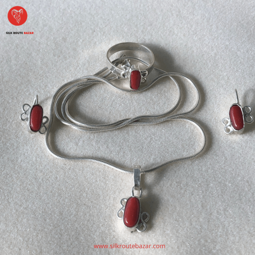 Red Coral Jewelry Set