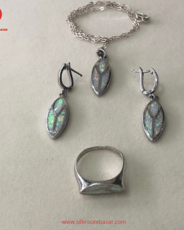 Opal Jewelry Set, Opal Stone in Pure Silver Jewelry Set for Women.
