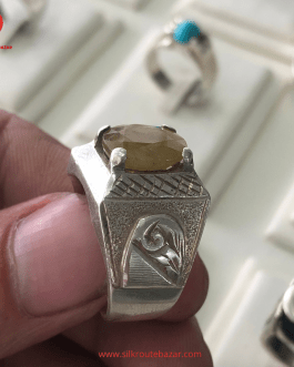 Natural Yellow Sapphire Ring for men, Nelum Stone with 925 Siver Ring