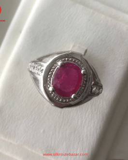 Natural Ruby and Zircon Ring,for women