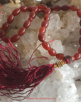 Natural Aqeeq Stone Tasbih – 33 Beads