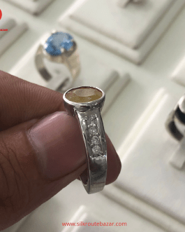 Real Yellow Sapphire Ring, Kabuli Sapphire with 925 silver ring