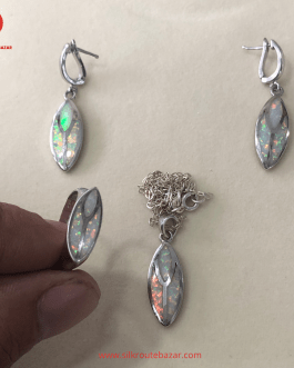 Opal Jewelry Set, Opal Stone in Pure Silver Jewelry Set for Women.