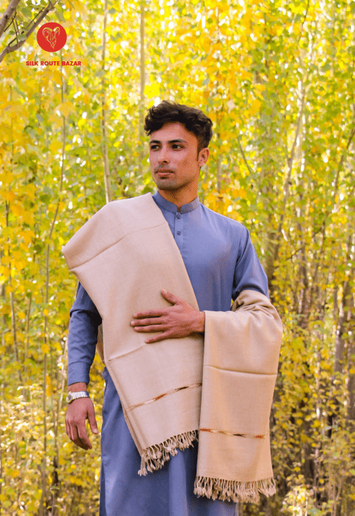 badge woolen shawl for men