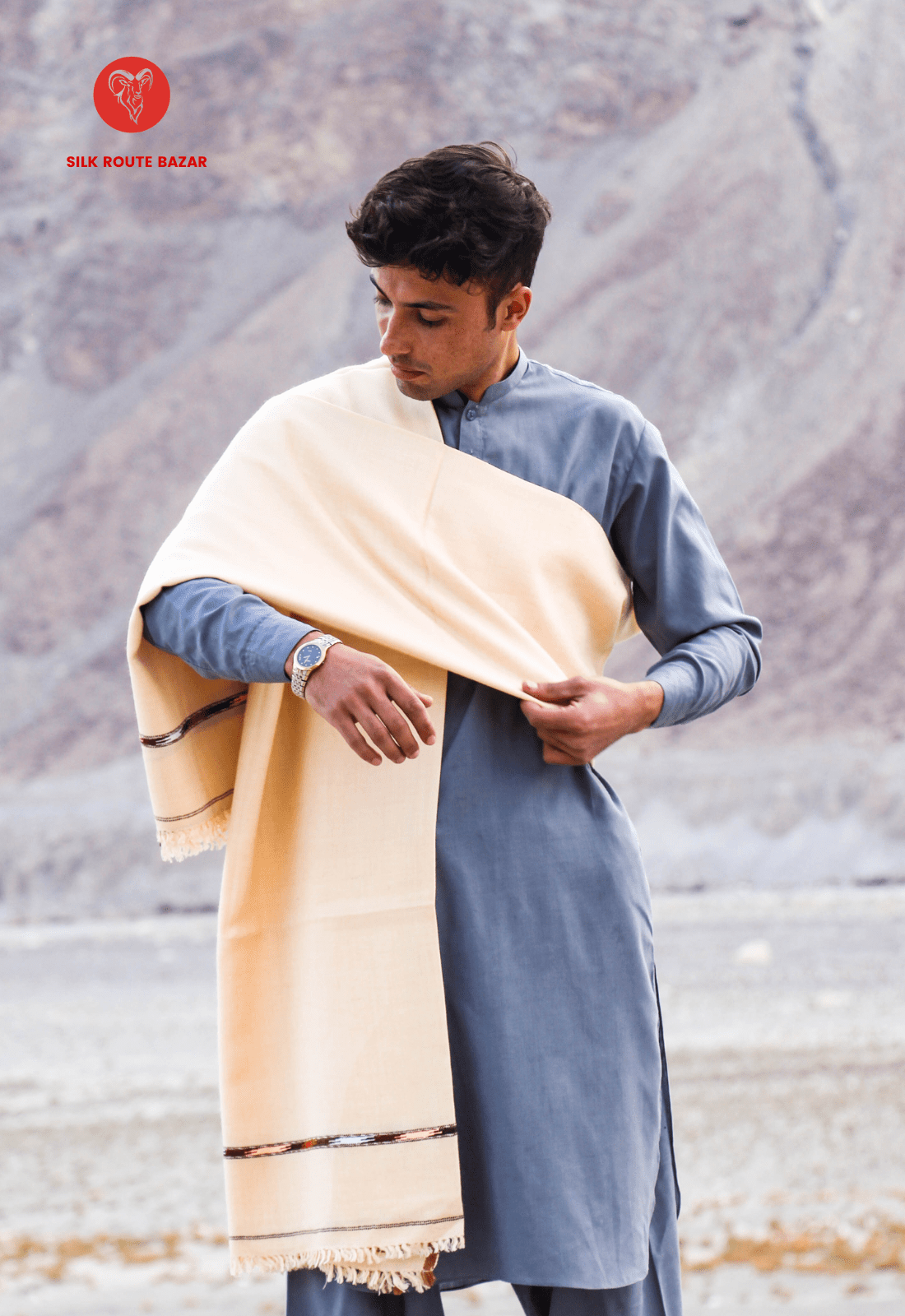 Swati Shawl Blonde Yellowish